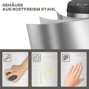 Sensor Mülleimer berührungslos Küche 30L Edelstahl