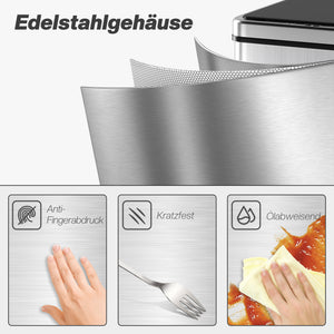 Sensor Mülleimer automatisch mit Soft-Close 40L Edelstahl