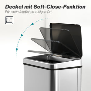 Sensor Mülleimer automatisch mit Soft-Close 40L Edelstahl