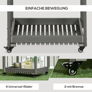 Servierwagen Barbecue Trolley mit Handtuchhalter Grau