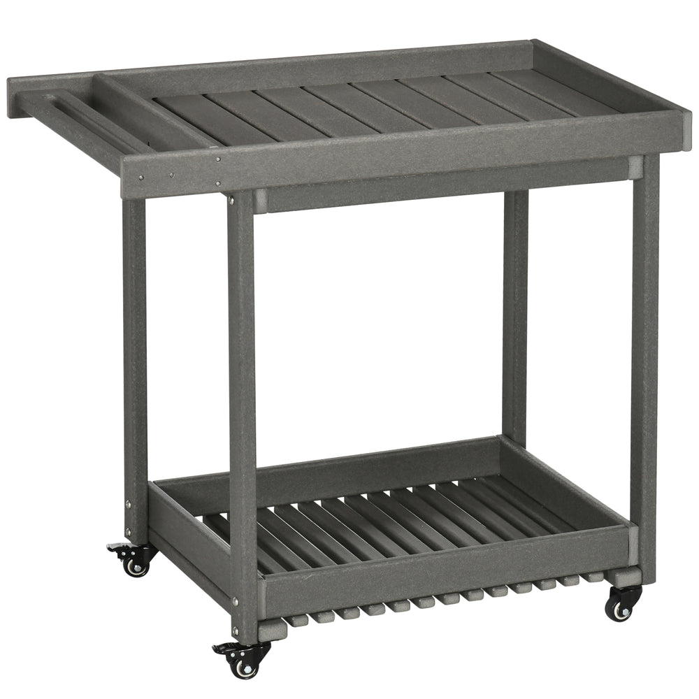Carrello portavivande per barbecue con portasciugamani, grigio