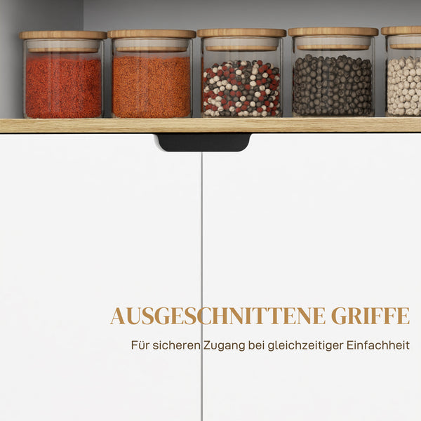 Servierwagen Küchenwagen mit Stauraum und Schrank für Küche und Wohnzimmer weiss
