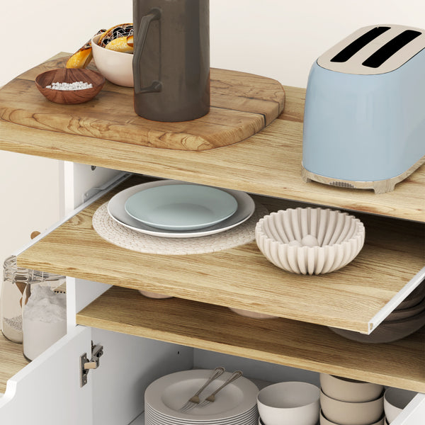 Servierwagen Küchenwagen mit Stauraum und Schrank für Küche und Wohnzimmer weiss