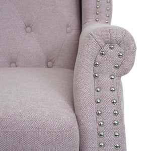 Sessel Chesterfield Relaxsessel Ohrensessel wasserabweisend hellrosa ohne Ottomane