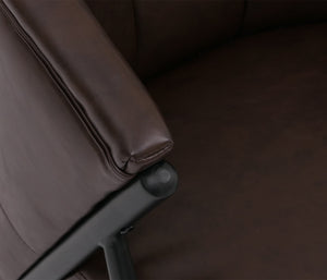 Sessel Lounge Chair Vintage Retro Industrial Metall Kunstleder dunkelbraun