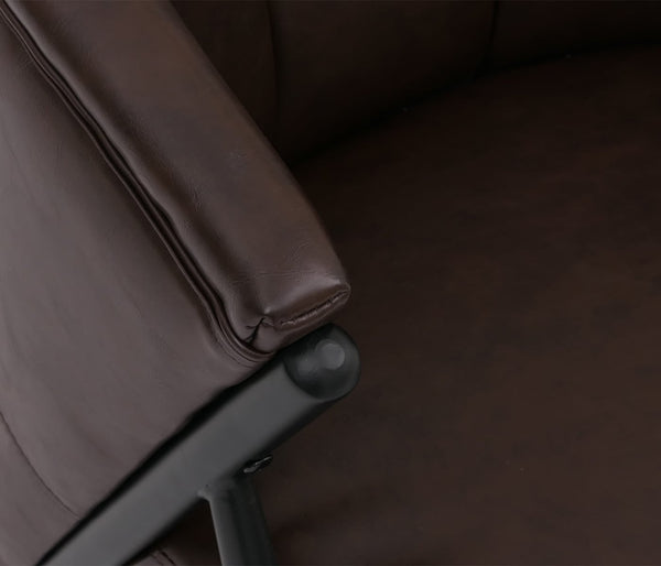 Sessel Lounge Chair Vintage Retro Industrial Metall Kunstleder dunkelbraun