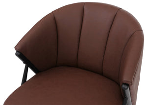 Sessel Lounge Chair Vintage Retro Industrial Metall Kunstleder rostrot