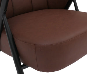 Sessel Lounge Chair Vintage Retro Industrial Metall Kunstleder rostrot