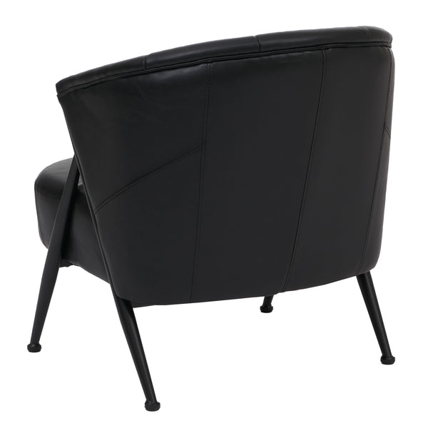 Sessel Lounge Chair Vintage Retro Industrial Metall Kunstleder schwarz