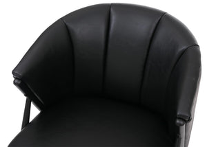 Sessel Lounge Chair Vintage Retro Industrial Metall Kunstleder schwarz