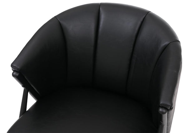Sessel Lounge Chair Vintage Retro Industrial Metall Kunstleder schwarz