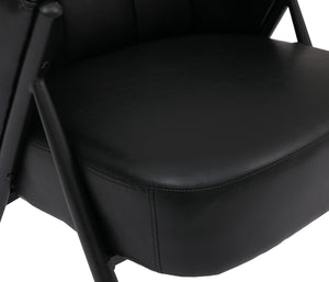 Sessel Lounge Chair Vintage Retro Industrial Metall Kunstleder schwarz