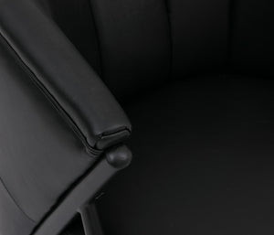 Sessel Lounge Chair Vintage Retro Industrial Metall Kunstleder schwarz