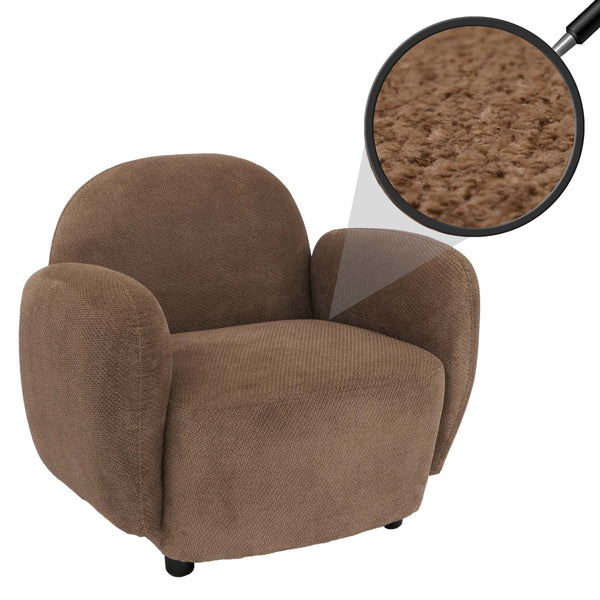 Sessel Lounge-Relax-Cocktailsessel Chenille Öko-Tex braun