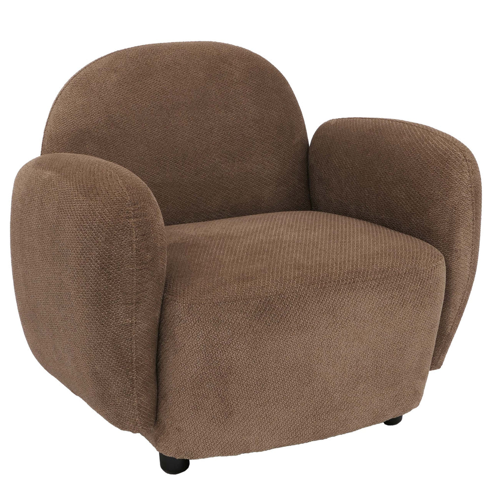Sessel Lounge-Relax-Cocktailsessel Chenille Öko-Tex braun