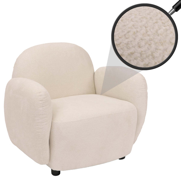 Sessel Lounge-Relax-Cocktailsessel Chenille Öko-Tex creme