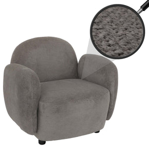 Sessel Lounge-Relax-Cocktailsessel Chenille Öko-Tex hellgrau