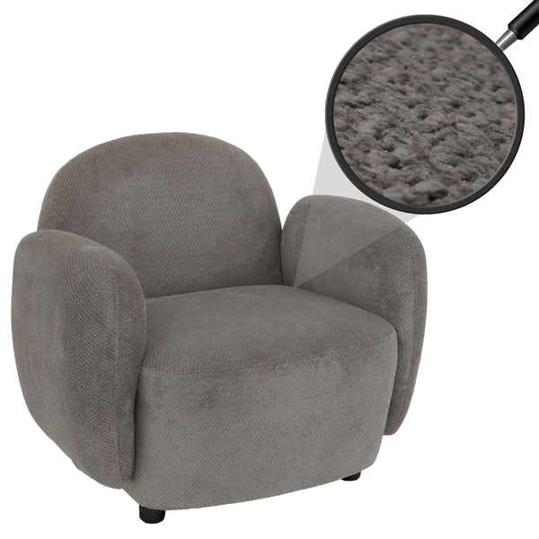 Sessel Lounge-Relax-Cocktailsessel Chenille Öko-Tex hellgrau