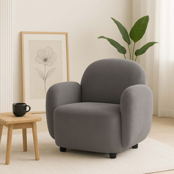 Sessel Lounge-Relax-Cocktailsessel Chenille Öko-Tex hellgrau