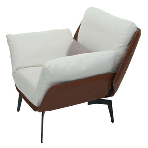 Sessel Lounge-Sessel Cocktailsessel Kunstleder Stoff Metall dunkelbraun