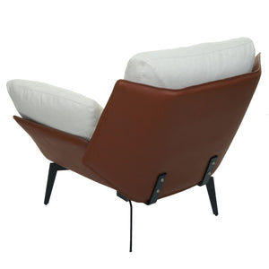 Sessel Lounge-Sessel Cocktailsessel Kunstleder Stoff Metall dunkelbraun