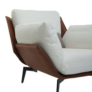 Sessel Lounge-Sessel Cocktailsessel Kunstleder Stoff Metall dunkelbraun