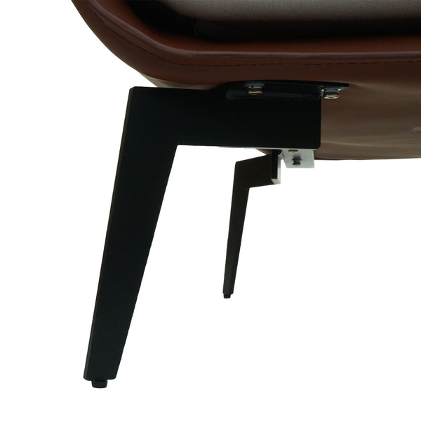 Sessel Lounge-Sessel Cocktailsessel Kunstleder Stoff Metall dunkelbraun
