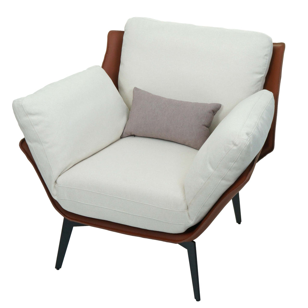 Sessel Lounge-Sessel Cocktailsessel Kunstleder Stoff Metall dunkelbraun