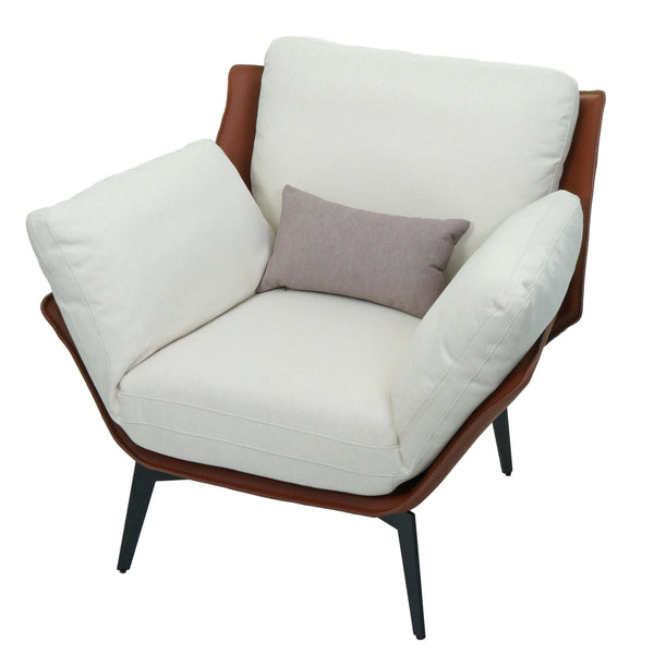 Sessel Lounge-Sessel Cocktailsessel Kunstleder Stoff Metall dunkelbraun