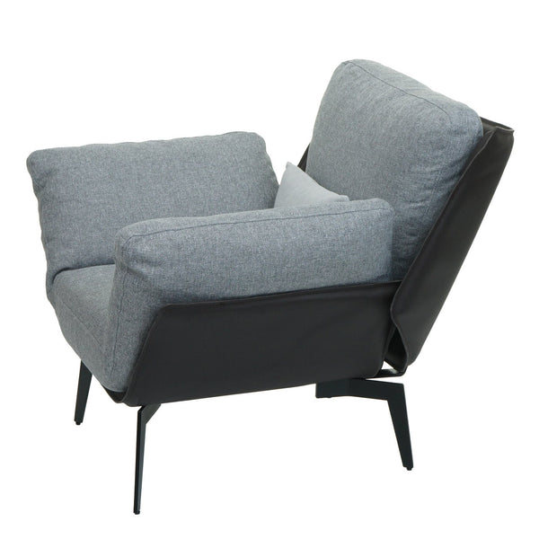 Sessel Lounge-Sessel Cocktailsessel Kunstleder Stoff Metall schwarz