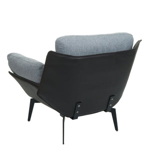Sessel Lounge-Sessel Cocktailsessel Kunstleder Stoff Metall schwarz
