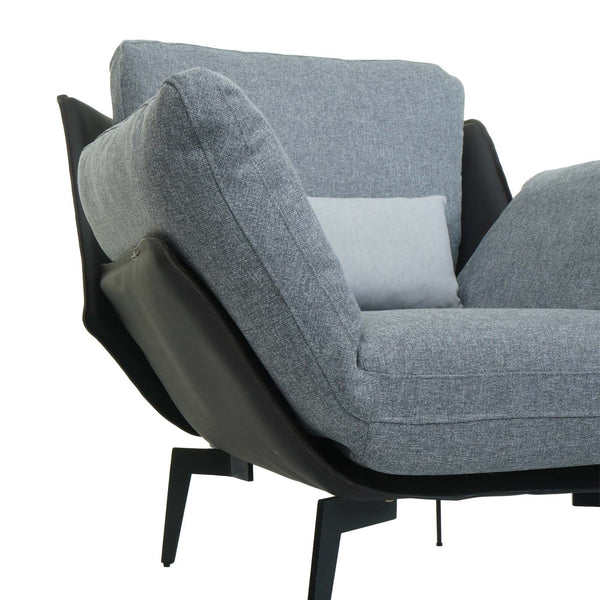 Sessel Lounge-Sessel Cocktailsessel Kunstleder Stoff Metall schwarz