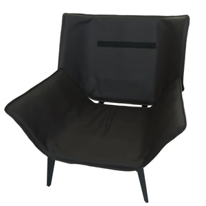 Sessel Lounge-Sessel Cocktailsessel Kunstleder Stoff Metall schwarz