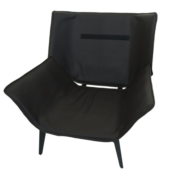 Sessel Lounge-Sessel Cocktailsessel Kunstleder Stoff Metall schwarz