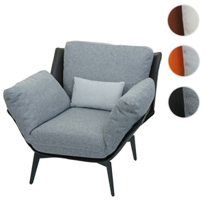 Sessel Lounge-Sessel Cocktailsessel Kunstleder Stoff Metall schwarz