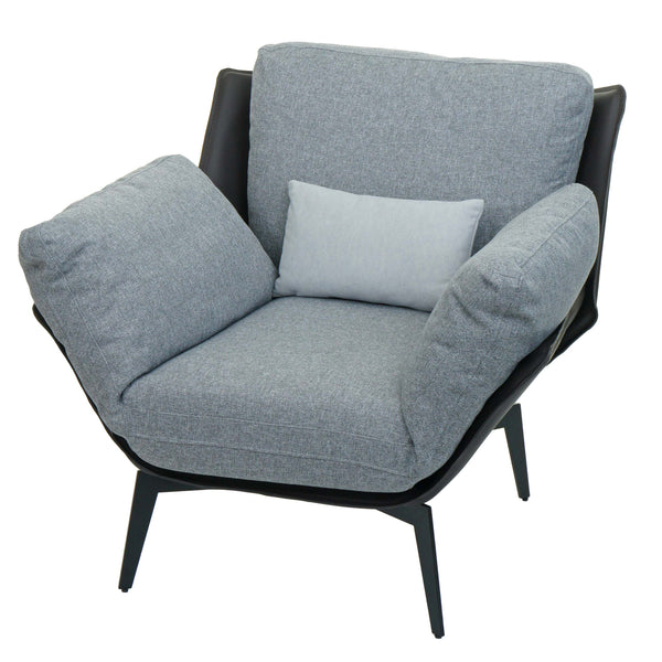 Sessel Lounge-Sessel Cocktailsessel Kunstleder Stoff Metall schwarz