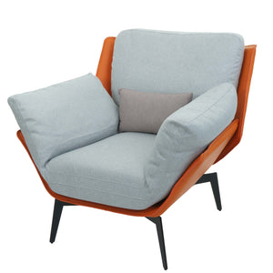Sessel Lounge-Sessel Cocktailsessel Kunstleder Stoff Metall terrakotta