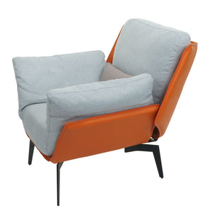 Sessel Lounge-Sessel Cocktailsessel Kunstleder Stoff Metall terrakotta