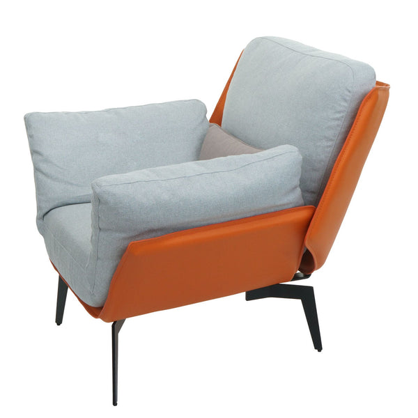 Sessel Lounge-Sessel Cocktailsessel Kunstleder Stoff Metall terrakotta