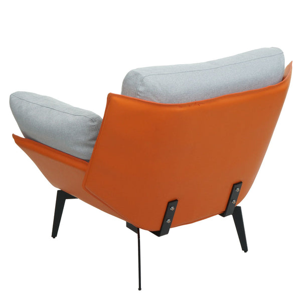 Sessel Lounge-Sessel Cocktailsessel Kunstleder Stoff Metall terrakotta