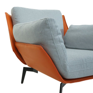 Sessel Lounge-Sessel Cocktailsessel Kunstleder Stoff Metall terrakotta