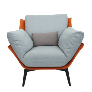 Sessel Lounge-Sessel Cocktailsessel Kunstleder Stoff Metall terrakotta