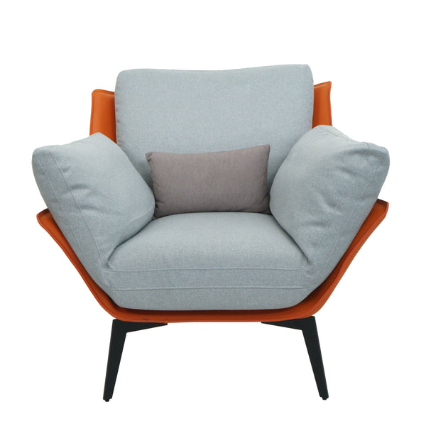 Sessel Lounge-Sessel Cocktailsessel Kunstleder Stoff Metall terrakotta