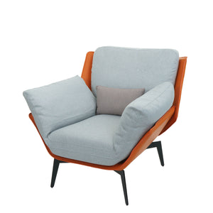 Sessel Lounge-Sessel Cocktailsessel Kunstleder Stoff Metall terrakotta