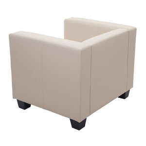 Sessel Loungesessel Kunstleder creme