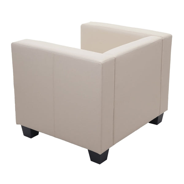 Sessel Loungesessel Kunstleder creme