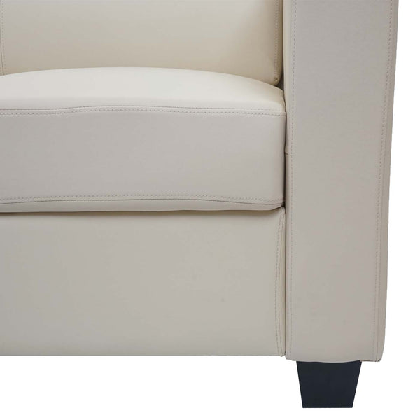 Sessel Loungesessel Kunstleder creme