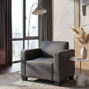 Sessel Loungesessel Kunstleder dunkelgrau