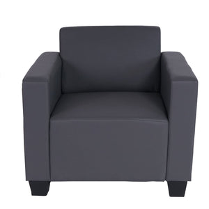Sessel Loungesessel Kunstleder dunkelgrau
