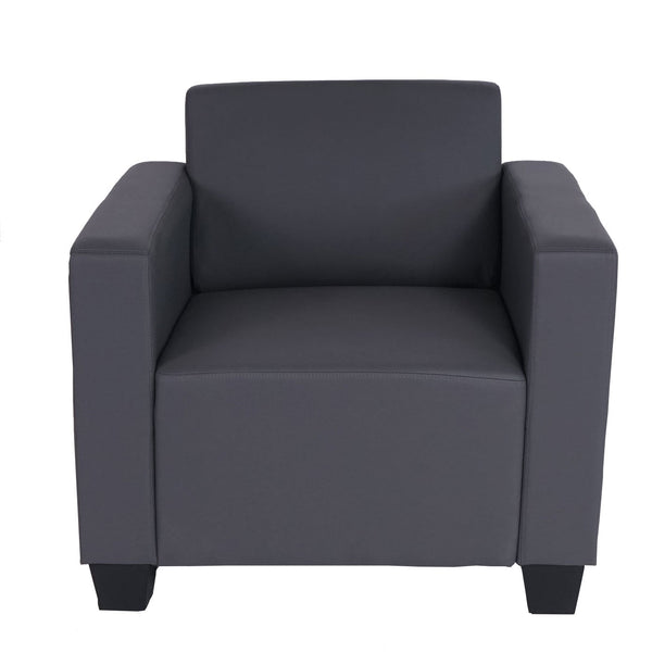Sessel Loungesessel Kunstleder dunkelgrau